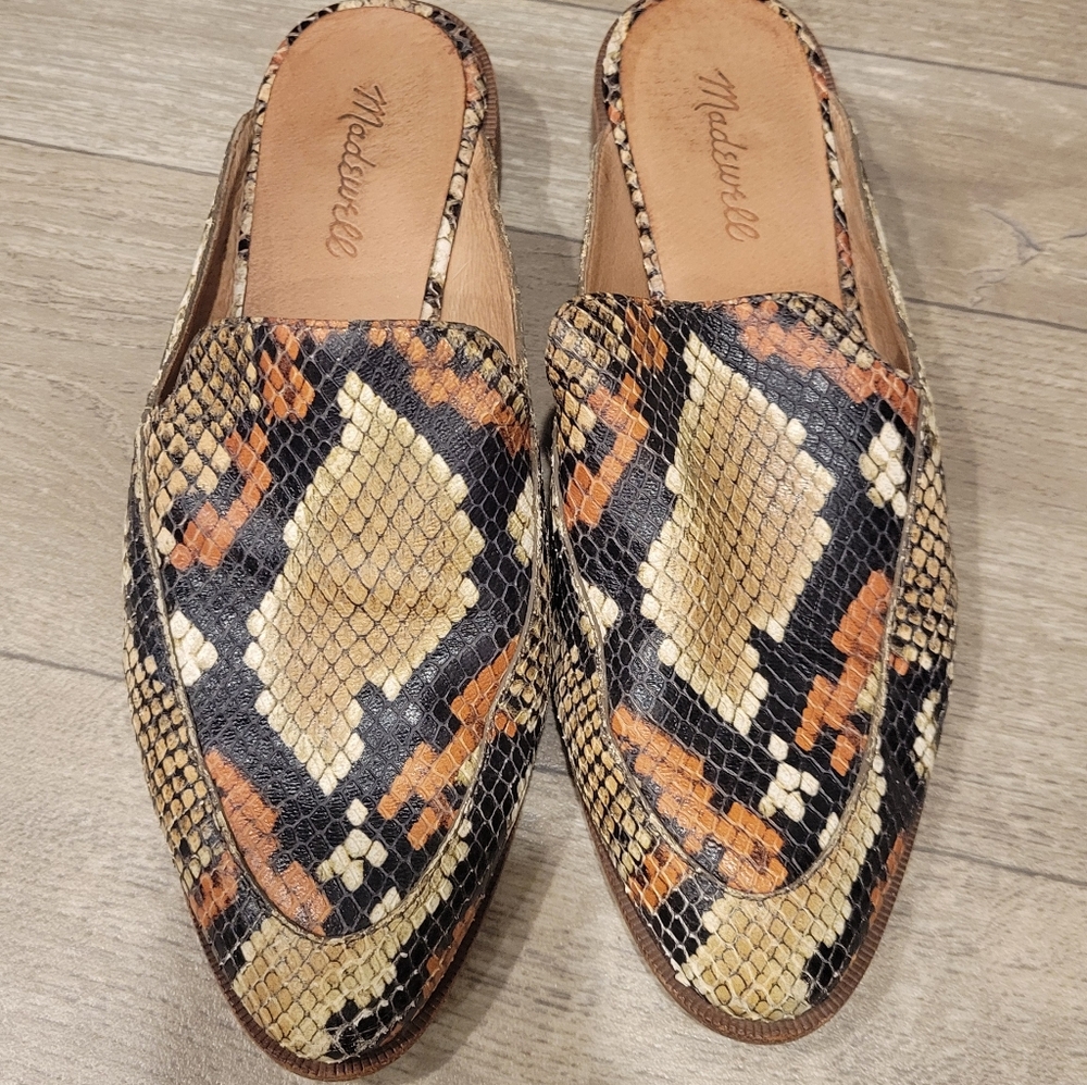 Madewell Frances Snake Embossed Loafer Size 8